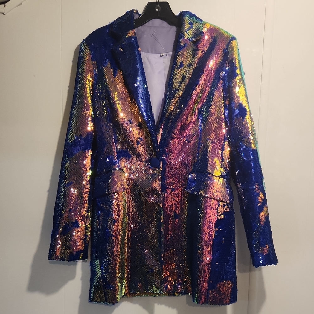Sequin Blazer Jacket - Multicolor
